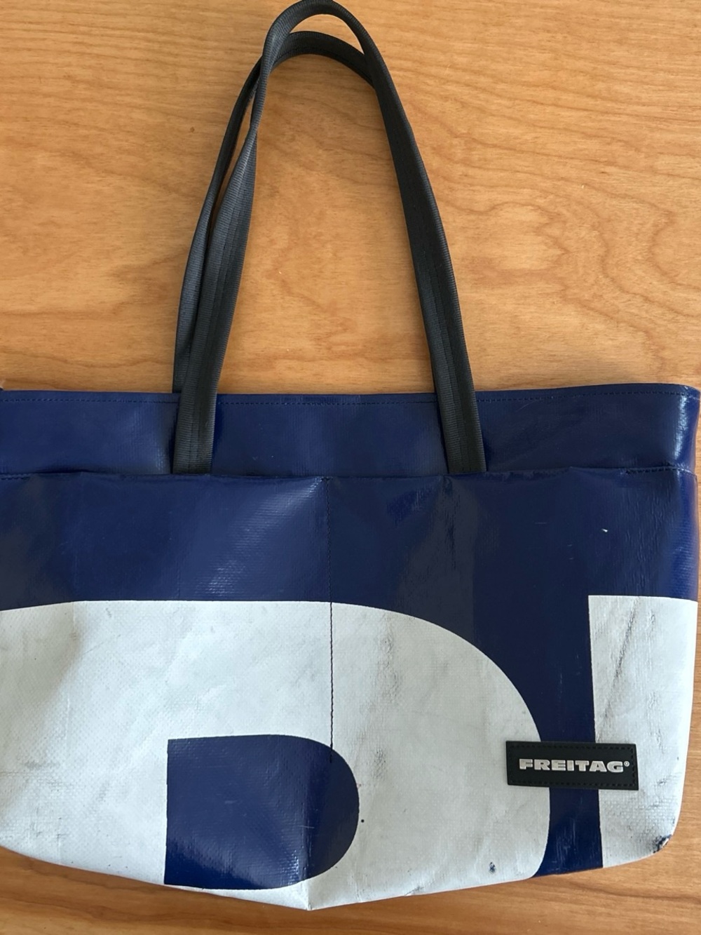 Blue and White Freitag Bag